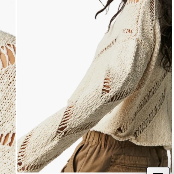 Free people hayley cropped pullover knit sweater - Picture 3 of 8
